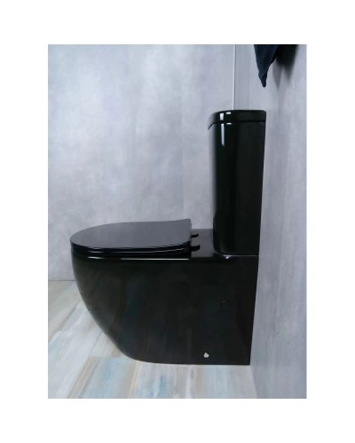 Унитаз-компакт безободковый с сиденьем микролифт GID Tr2177BL