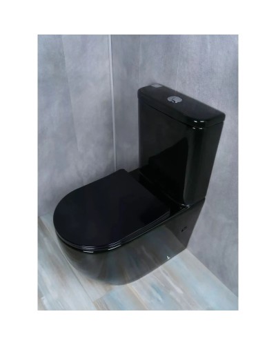 Унитаз-компакт безободковый с сиденьем микролифт GID Tr2177BL