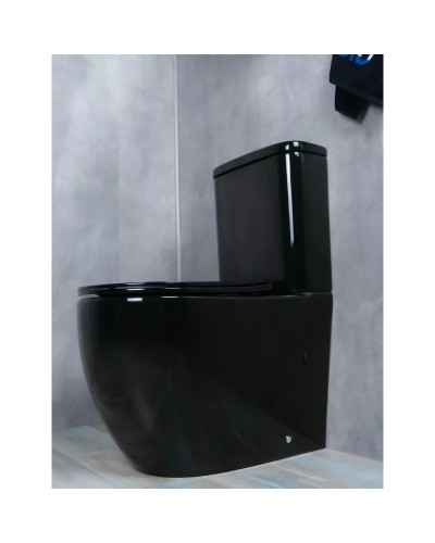 Унитаз-компакт безободковый с сиденьем микролифт GID Tr2177BL