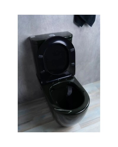 Унитаз-компакт безободковый с сиденьем микролифт GID Tr2177BL