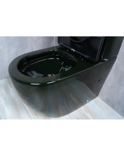 Унитаз-компакт безободковый с сиденьем микролифт GID Tr2177BL