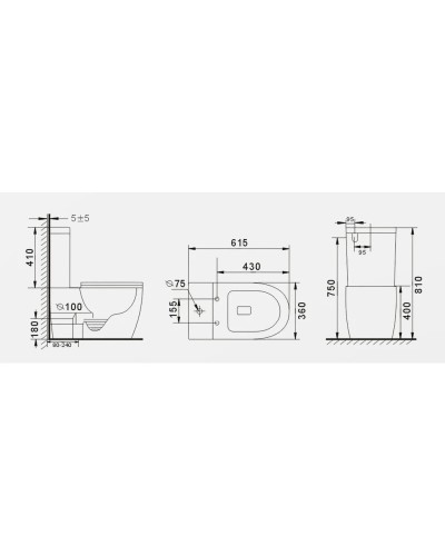 Унитаз-компакт безободковый с сиденьем микролифт GID Tr2177BM