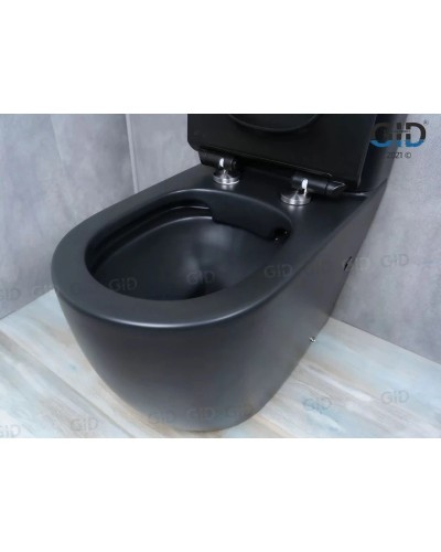 Унитаз-компакт безободковый с сиденьем микролифт GID Tr2177BM
