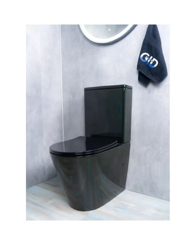 Унитаз-компакт безободковый с сиденьем микролифт GID Tr2179BL