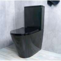 Унитаз-компакт безободковый с сиденьем микролифт GID Tr2179BL