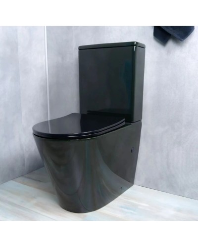 Унитаз-компакт безободковый с сиденьем микролифт GID Tr2179BL