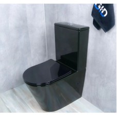 Унитаз-компакт безободковый с сиденьем микролифт GID Tr2179BL