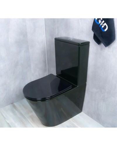 Унитаз-компакт безободковый с сиденьем микролифт GID Tr2179BL