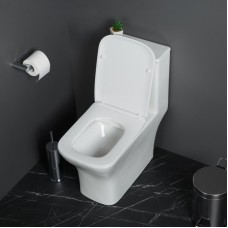 Унитаз-моноблок с сиденьем дюропласт soft close, P-trap BelBagno NEON BB8617CPR-MN/SC