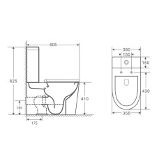 Унитаз компакт Owl 1975 Vind Cirkel-G OWLT190303 без бачка с сиденьем Микролифт