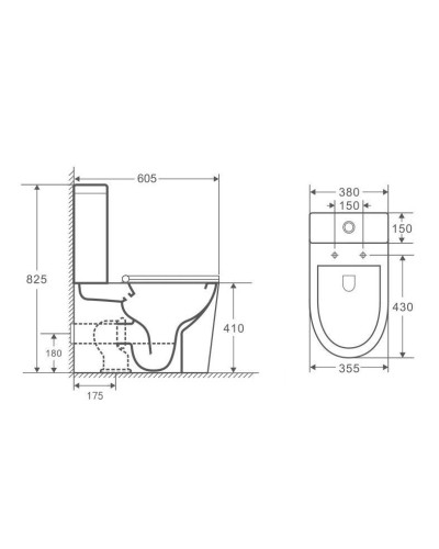 Унитаз компакт Owl 1975 Vind Cirkel-G OWLT190303 без бачка с сиденьем Микролифт