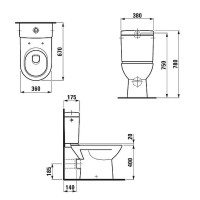 Унитаз компакт Laufen Pro 8.2495.6.000.000.1 без бачка и сиденья