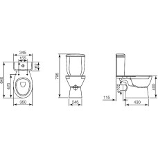 Унитаз компакт Jacob Delafon July E24541RU-0 с бачком без сиденья