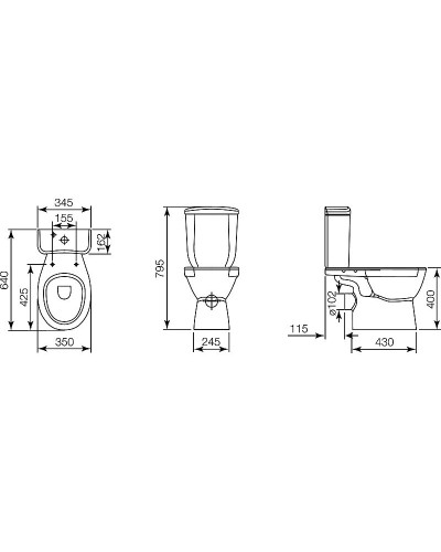 Унитаз компакт Jacob Delafon July E24541RU-0 с бачком без сиденья