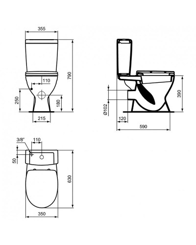 Унитаз компакт Ideal Standard Eurovit V337001 с бачком и сиденьем