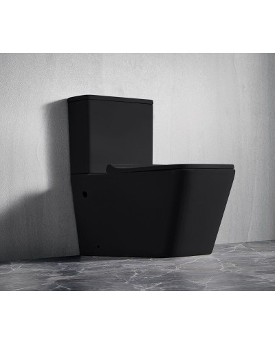 Унитаз компакт CeramaLux 2171MB Черный матовый с бачком и сиденьем Микролифт