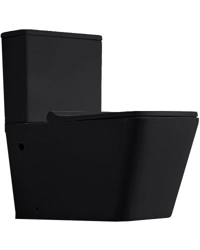 Унитаз компакт CeramaLux 2171MB Черный матовый с бачком и сиденьем Микролифт