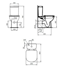 Чаша напольного унитаза Ideal Standard Tempo T328101
