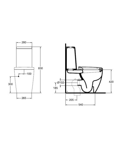 Чаша напольного унитаза с сиденьем микролифт Ideal Standard Ventuno T321501