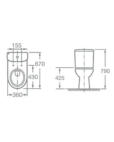 Унитаз компакт Roca Access 34P23800Y с бачком и сиденьем Микролифт