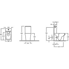 Унитаз компакт Jacob Delafon Vox UJN102-00 без бачка и сиденья