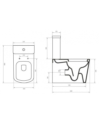 Чаша напольного унитаза BelBagno Albano BB120CP
