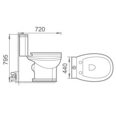 Унитаз компакт Boheme Vogue 941 Белый с бачком без сиденья