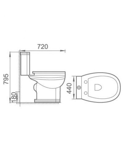 Унитаз компакт Boheme Vogue 941 Белый с бачком без сиденья