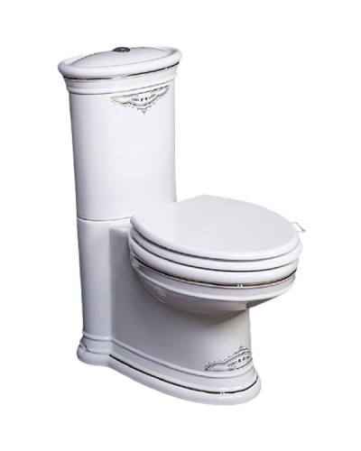 Унитаз компакт Boheme Puro 959-CR Белый с узором Хром с бачком без сиденья