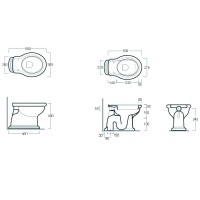 Чаша для напольного унитаза с вертикальным выпуском Simas Lante LA01bi