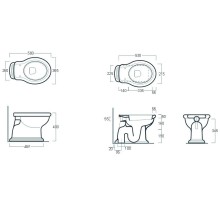 Чаша для напольного унитаза с вертикальным выпуском Simas Lante LA01bi