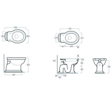 Чаша для напольного унитаза с вертикальным выпуском Simas Lante LA01bi