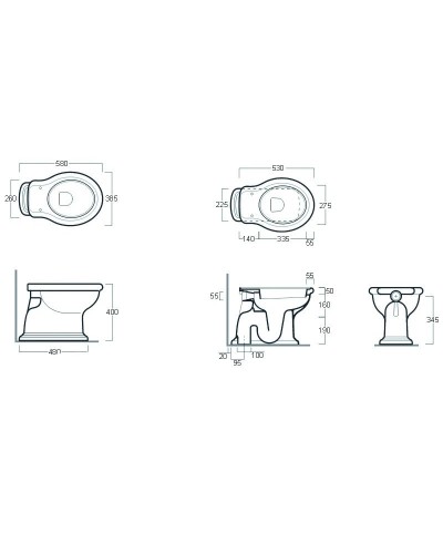 Чаша для напольного унитаза с вертикальным выпуском Simas Lante LA01bi