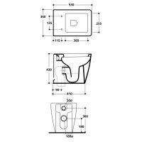 Чаша напольного/приставного унитаза Kerasan Ego 321601