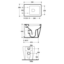Чаша напольного/приставного унитаза Kerasan Ego 321601
