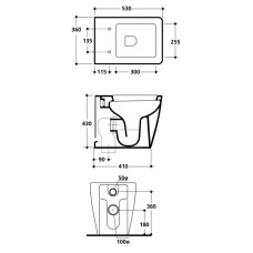 Чаша напольного/приставного унитаза Kerasan Ego 321601