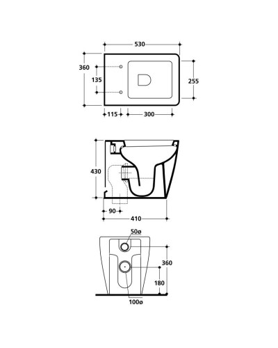 Чаша напольного/приставного унитаза Kerasan Ego 321601