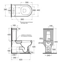 Чаша напольного унитаза Azzurra Charme CHA100/MBPbi