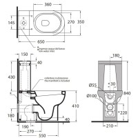 Чаша напольного унитаза Azzurra Nuvola NUV100/MBPbi