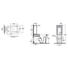 Чаша напольного унитаза Azzurra Glaze GLZ110/MBPbi