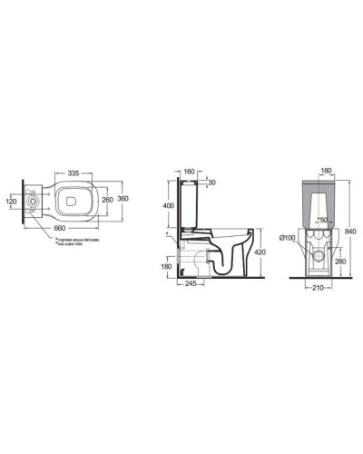Чаша напольного унитаза Azzurra Glaze GLZ110/MBPbi