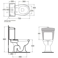 Чаша напольного унитаза слив в пол Azzurra Jubilaeum JUB100/MBS bi