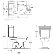 Чаша напольного унитаза слив в пол Azzurra Jubilaeum JUB100/MBS bi