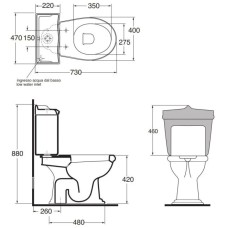 Чаша напольного унитаза слив в пол Azzurra Jubilaeum JUB100/MBS bi