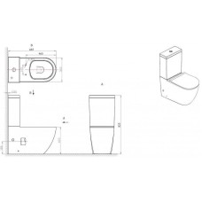 Унитаз компакт Bravat Gina CX01008UW-PA-ENG без бачка с сиденьем Микролифт