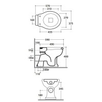 Чаша напольного унитаза с вертикальным выпуском Globo Paestum PA001.bi