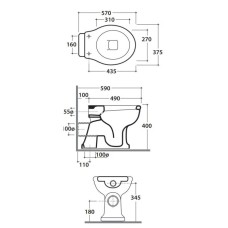 Чаша напольного унитаза с вертикальным выпуском Globo Paestum PA001.bi