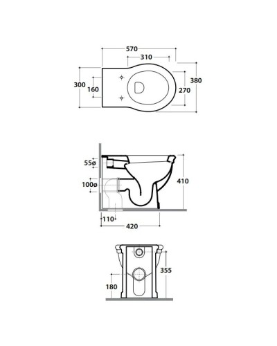 Чаша напольного унитаза Globo Paestum PA025.bi