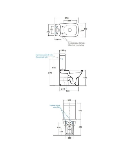 Чаша напольного унитаза Globo Daily DA003.bi