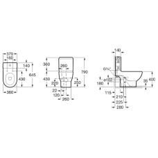 Унитаз компакт Roca Meridian 342247000 без бачка и сиденья